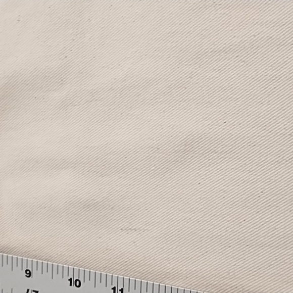 Zara Natural Cream 8 Straight Leg Wide Denim Jean Flat Front Gold Button Accents - Picture 8 of 10